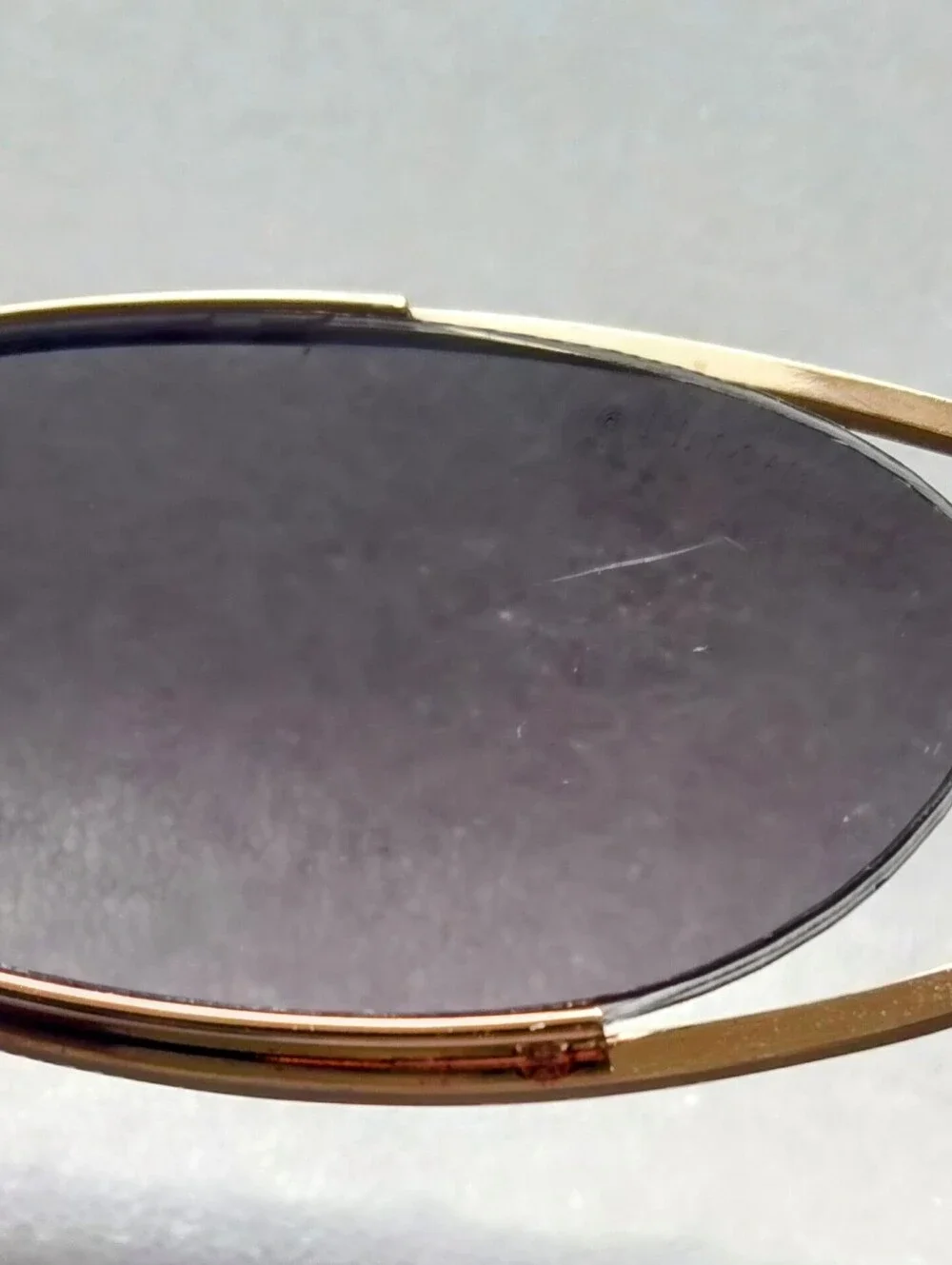 CHANEL Vintage Semi Rimless Gold Tone Frame Giant CC logo